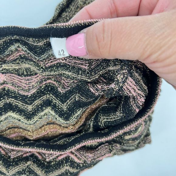 M Missoni Multicolor Patterned Lurex Knit Mini Tube Skirt IT 42 US 6 - Picture 7 of 7